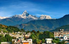 Tempeldeur op Durbar Square in Nepal