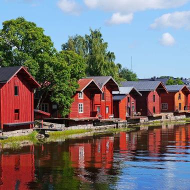 Oude huizen in Porvoo, Finland
