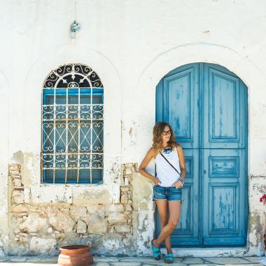 Een vrouw op Rhodos