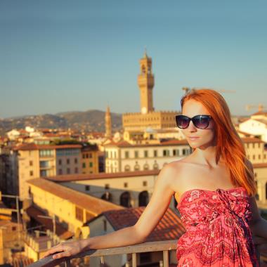 Genieten van het uitzicht over Florence
