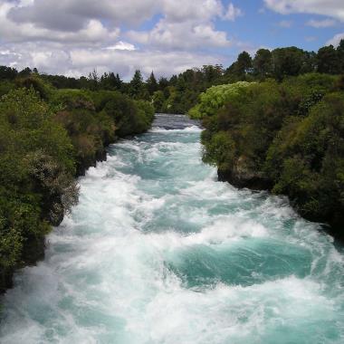 Huka River in Nieuw-Zeeland