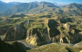 Het landschap van Peru